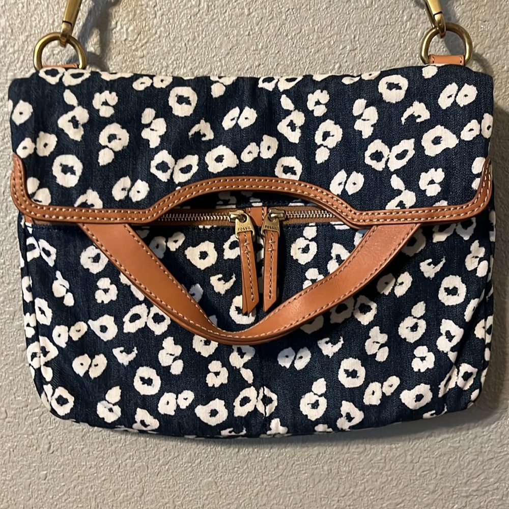 Fossil Leopard Print Erin Crossbody Purse/Bag/Tote - image 2